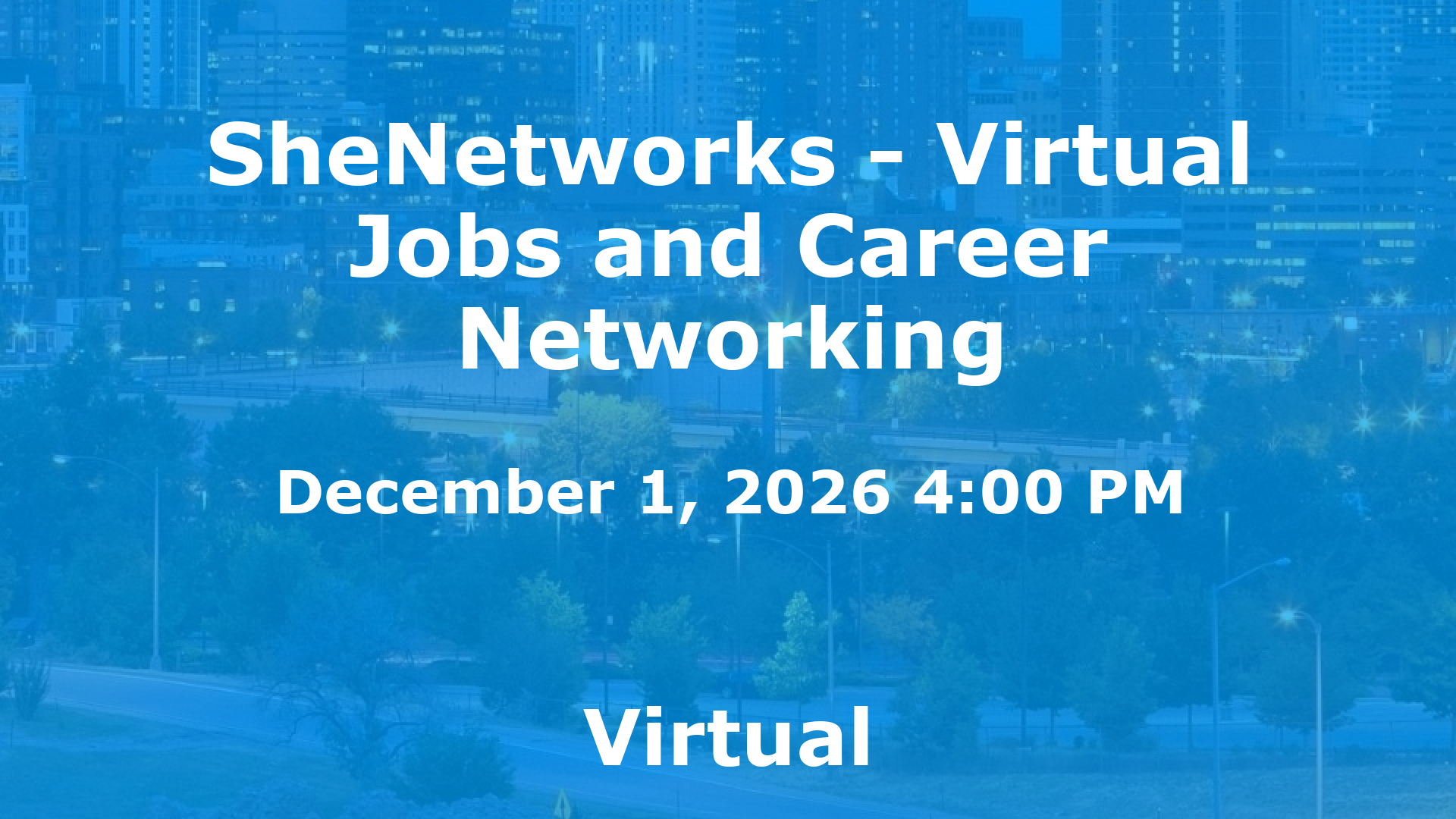 SheNetworks - Virtual Jobs and Career Networking event image
